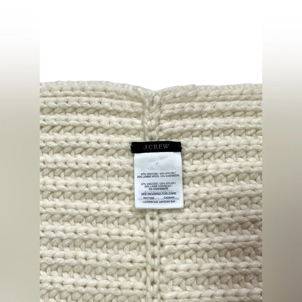 J. Crew Cream Chunky Lambs Wool Cashmere Blend Infinity Scarf